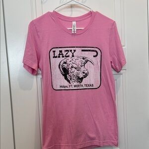 Bella Canvas Pink Graphic Tee with Bull Design
